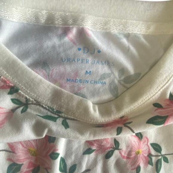 Draper James Floral Long Sleeve Sweatshirt Cream Pink Medium - Picture 2 of 6